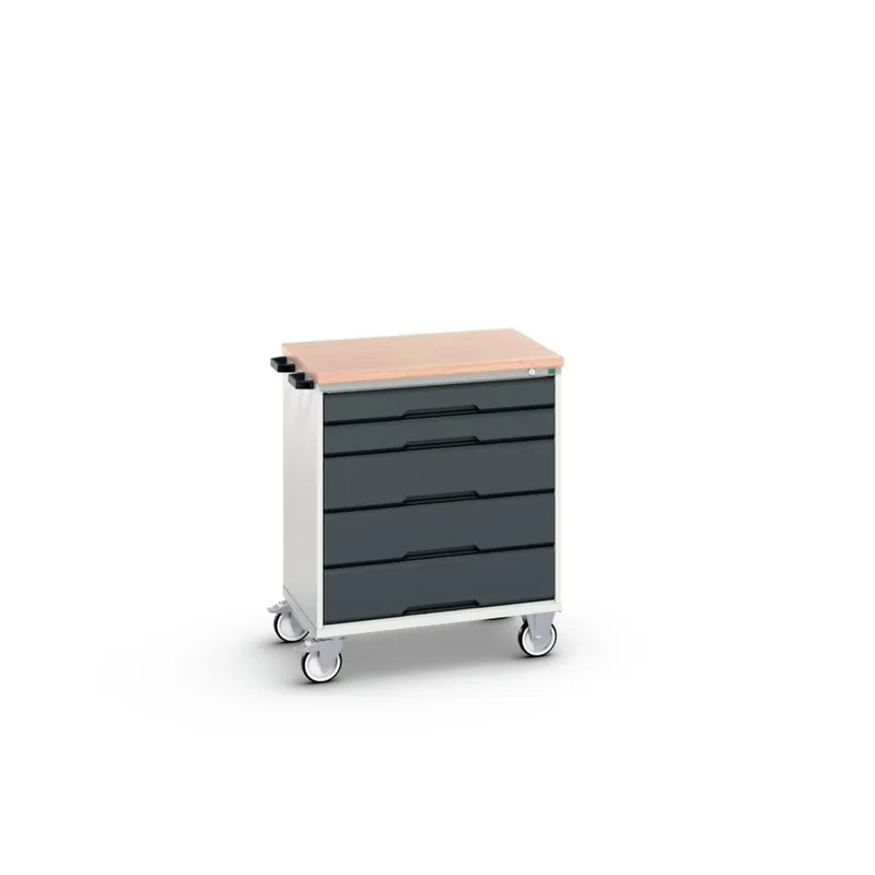 Bott 16927001.19 Verso armoire mobile 800x600x980mm 5 tiroirs MPX top RAL 7016