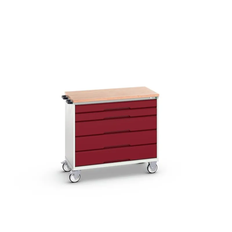 Bott 16927051.24 Verso armoire mobile 1050x600x980mm 5 tiroirs MPX top RAL 3004