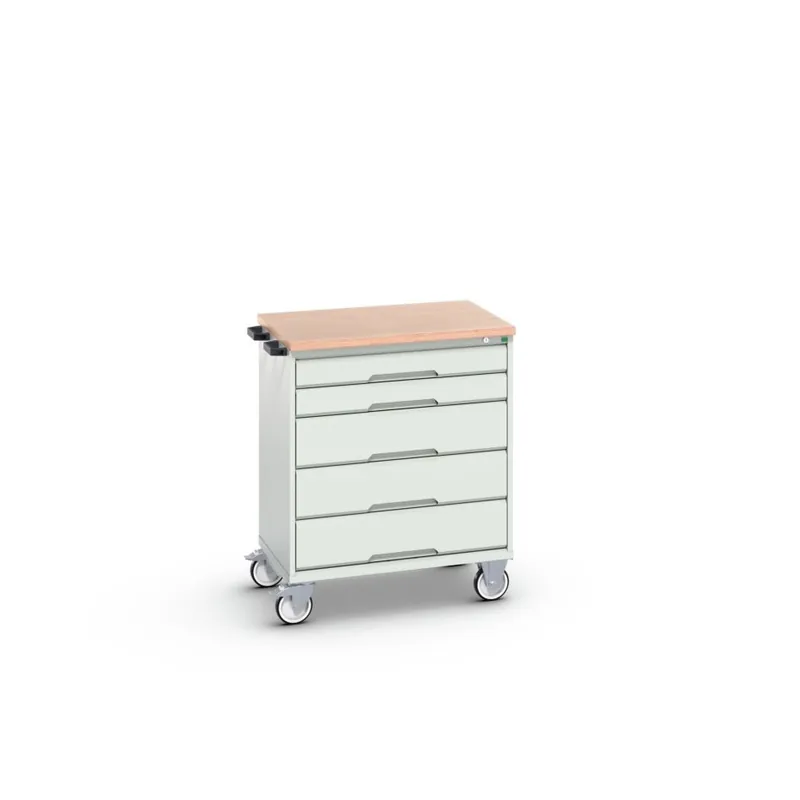 Bott 16927001.16 Verso armoire mobile 800x600x980mm 5 tiroirs MPX top RAL 7035