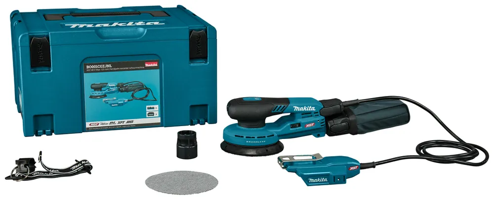 Makita BO001CGZJNL XGT 40 V Max 125 mm Ponceuse excentrique Palm excl. batterie et chargeur dans Mbox