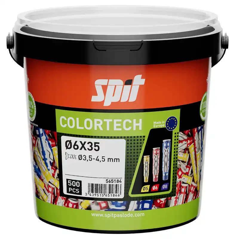 Spit Fixations 565184 ColorTech Universal plug 6x35 500 en seau