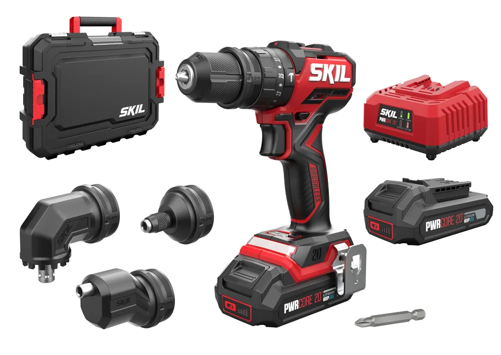 SKIL CD1E3076HC Marteau perforateur sans fil avec accessoires interchangeables Compact brushless 60Nm 20V 2.0Ah Li-Ion en coffret