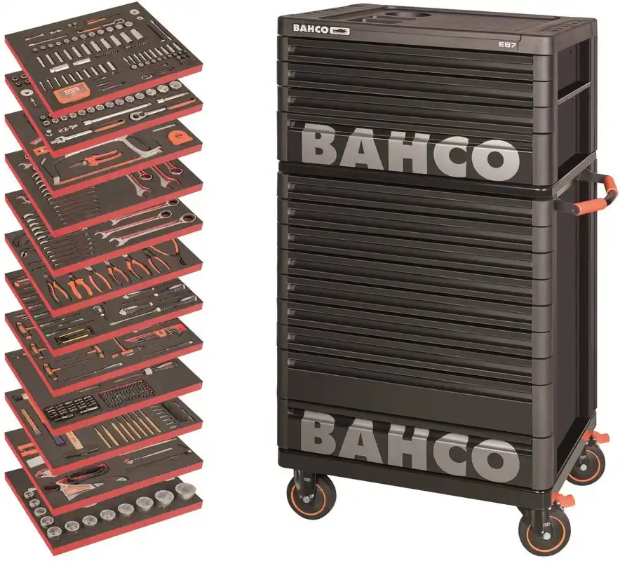 Bahco XLARGE Chariot à outils rempli 13 tiroirs 560 pièces