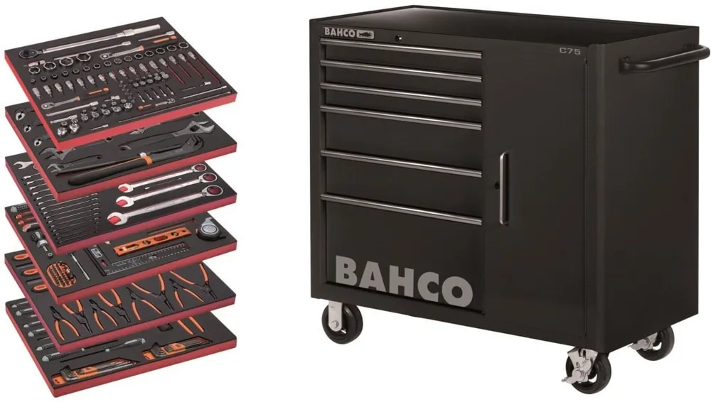 Bahco 1475KXL6CBK-FF5 Chariot à outils rempli 6 tiroirs 210 pcs