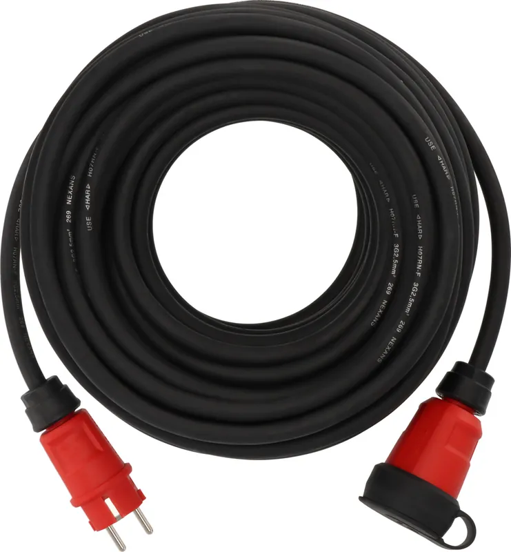 Brennenstuhl 9162250110 Rallonge professionnelle VN 2200 IP44, 25m noir H07RN-F 3G2,5