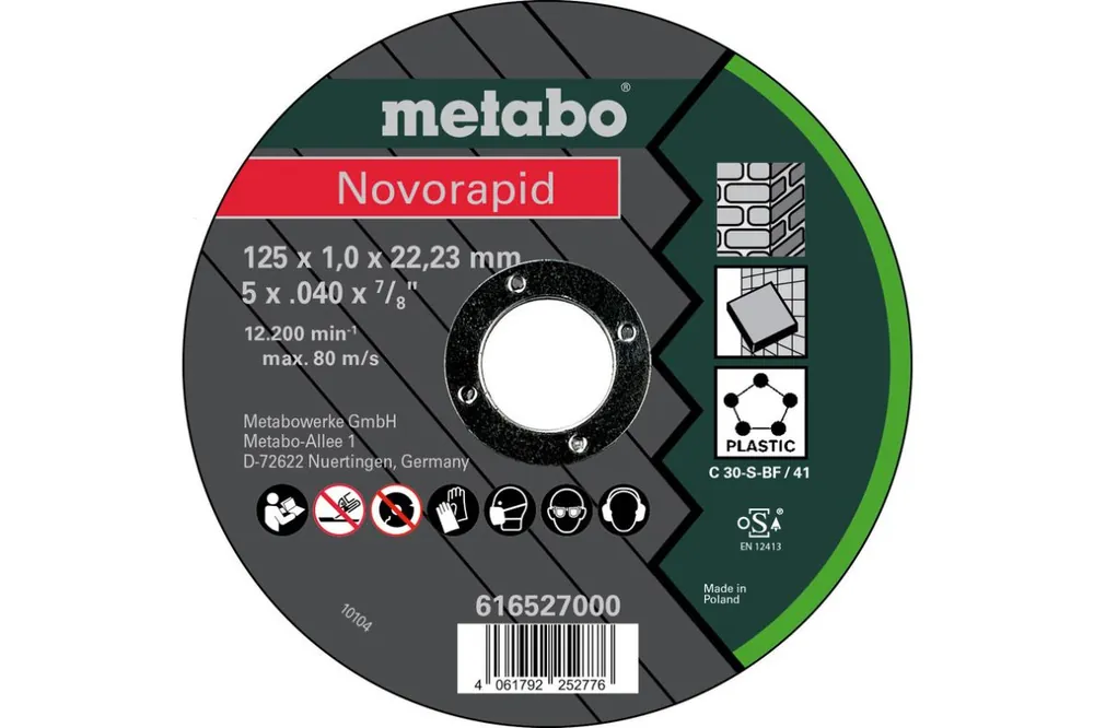 Metabo Accessoires 616527000 Novorapid 125x1,0x22,2 universel, TF41