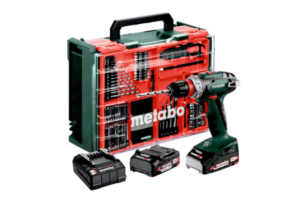 Metabo 602217710 BS 18 Quick Set perceuse sans fil 18V 2x2Ah en coffret plastique avec 74 pièces