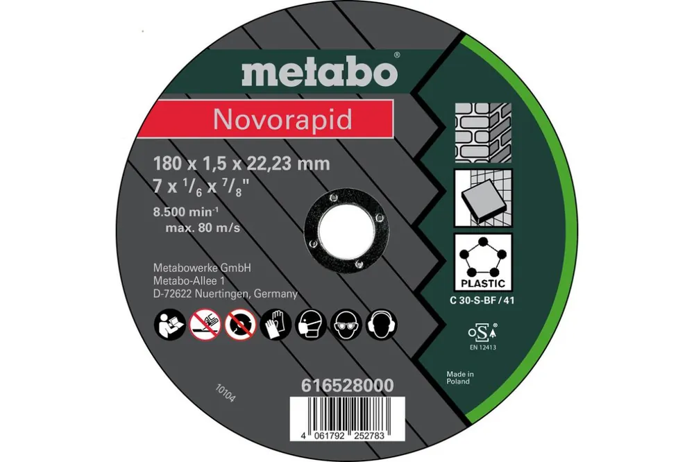 Metabo Accessoires 616528000 Novorapid 180x1,5x22,2 universel, TF41