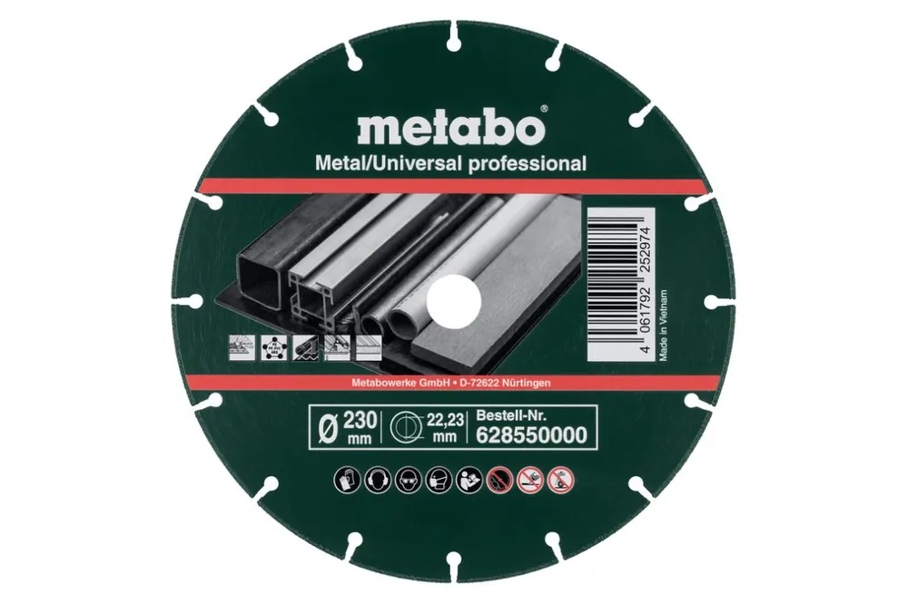 Metabo Accessoires 628550000 Disque à tronçonner diamanté 230x1,6x22,23 mm, métal/universel, professionnel