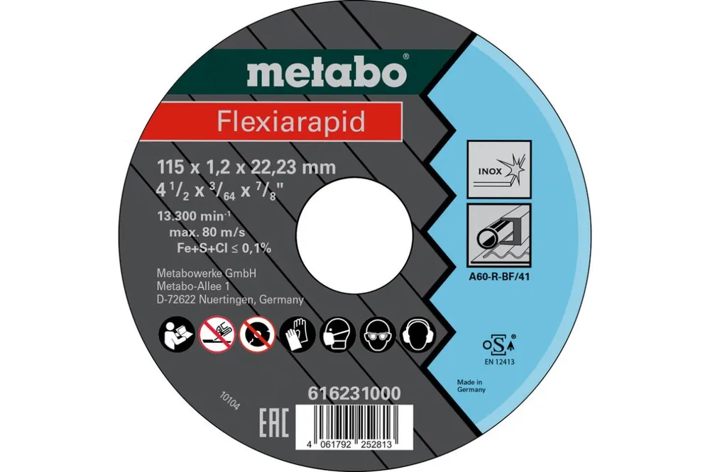 Metabo Accessoires 616231000 Flexiarapide 115x1,2x22,23 Inox, TF 41