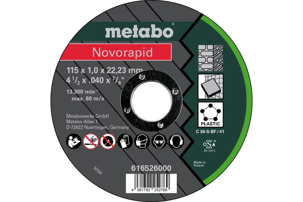 Metabo Accessoires 616526000 Novorapid 115x1,0x22,2 universel, TF41