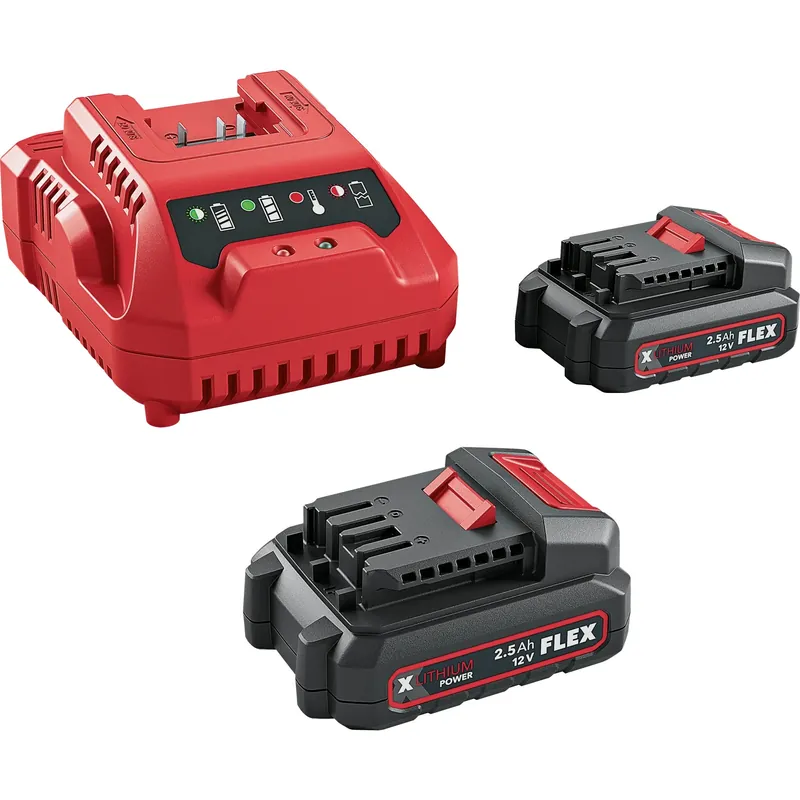Flex-tools Accessoires 531719 P-Set 12-22 Q Power Set - 2 x Batterie 12V 2.5Ah + Chargeur rapide