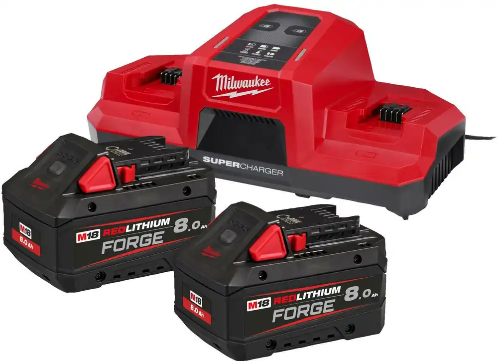Milwaukee Accessoires 4933498616 M18 FORGENRG-802DBSC kit de chargement de batterie (2x 8.0Ah batterie + DBSC chargeur rapide)