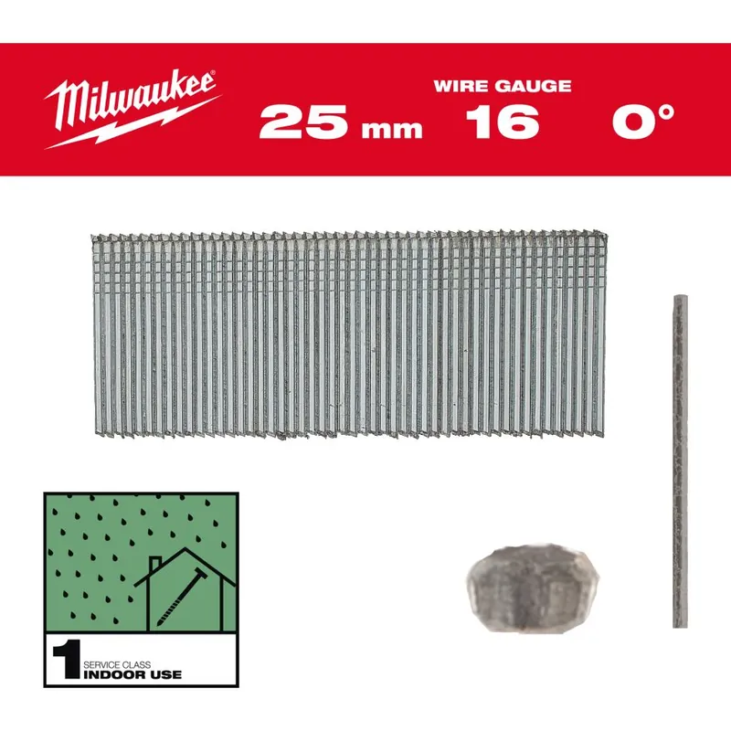 Milwaukee Accessoires 4932498313 Clou de finition galvanisé 16G / 0° / 32mm / G / SC1 - 5.000 pc