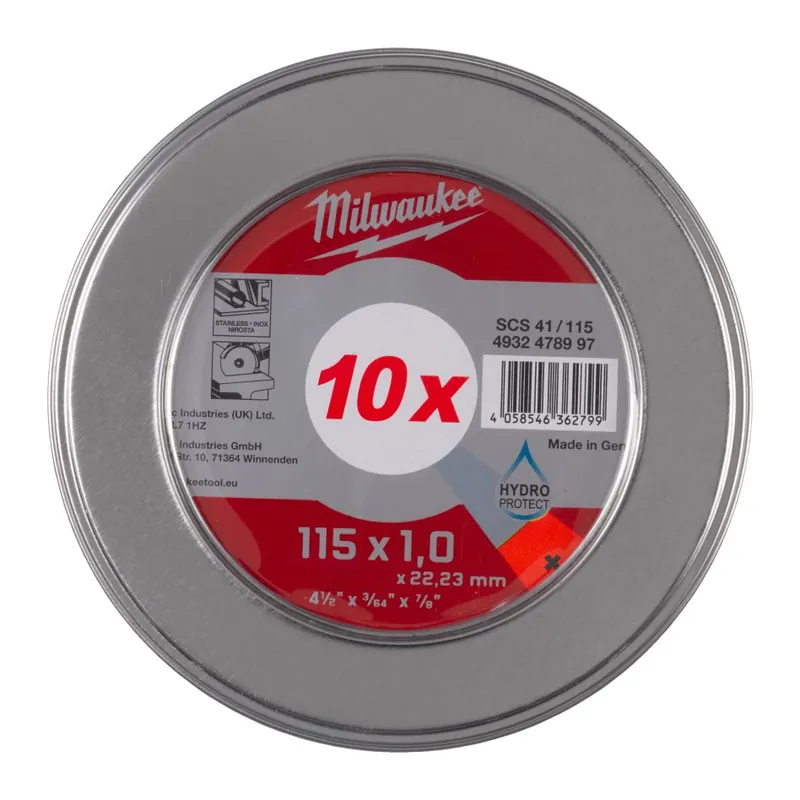 Milwaukee Accessoires 4932478997 Disques à tronçonner le métal fin PRO+ SCS 41 115 x 1,0 mm MetalBox - 10 pcs