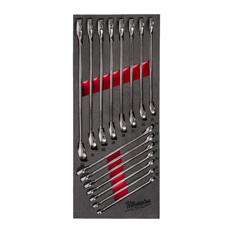 Milwaukee Accessoires 4932499086 Jeu de clés à double anneau avec incrustation de mousse (9 pièces)