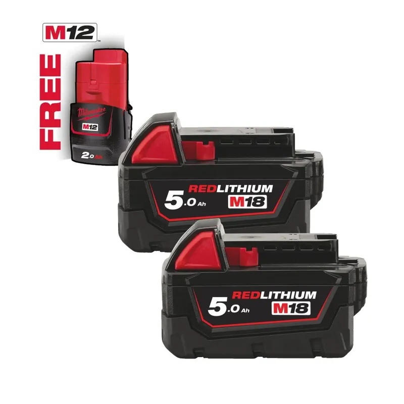 Milwaukee Accessoires 4932451242 M18 B52 2x5.0 Ah batterie 18 V