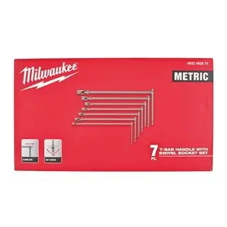 Milwaukee Accessoires 4932492674 Jeu de clés à douille en T avec cardan (7 pièces)