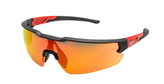 Milwaukee Accessoires 4932498548 Lunettes de sécurité renforcées - Verres miroirs rouges