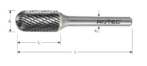 Rotec 445.03.0601 Fraise HM 8 mm modèle C
