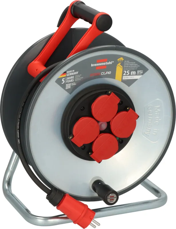 Brennenstuhl 9191250110 Enrouleur de câble professionnel SteelCore SC 2100 IP44, 25m H07RN-F 3G1,5