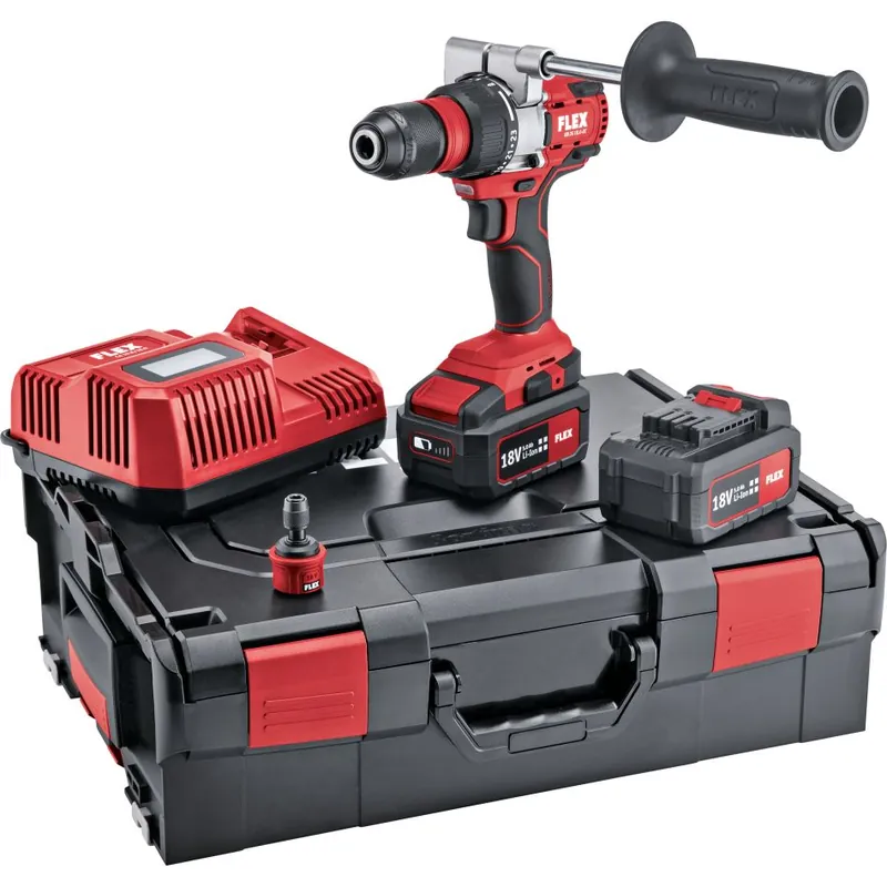 Flex-tools 504890 DD 2G 18.0-EC/5.0 Set Accu drill driver 18 V 2x5.0 Ah en mallette