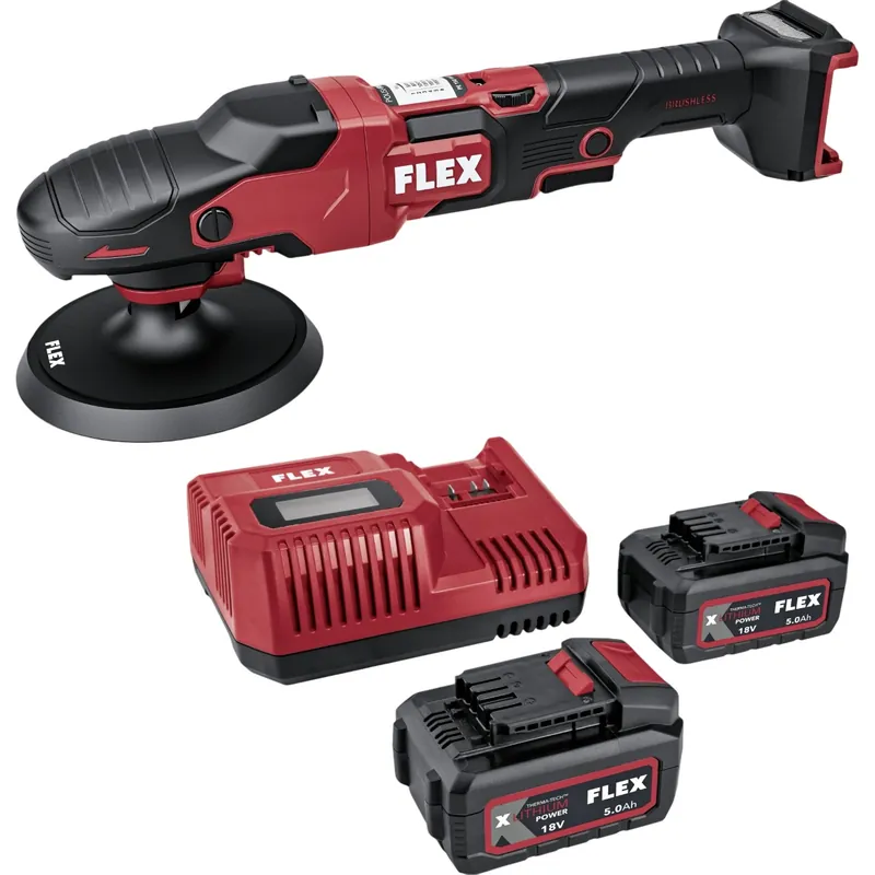 Flex-tools 533019 PE 150 18-EC Set Accu Polisher 18 V 2x5.0 Ah et chargeur en boîte