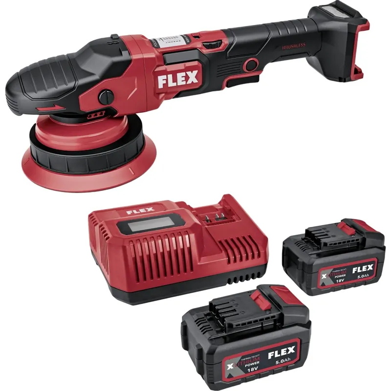 Flex-tools 533020 XCE 8 150 18-EC Set Accu Polisher 18 V 2x5.0 Ah en boîte
