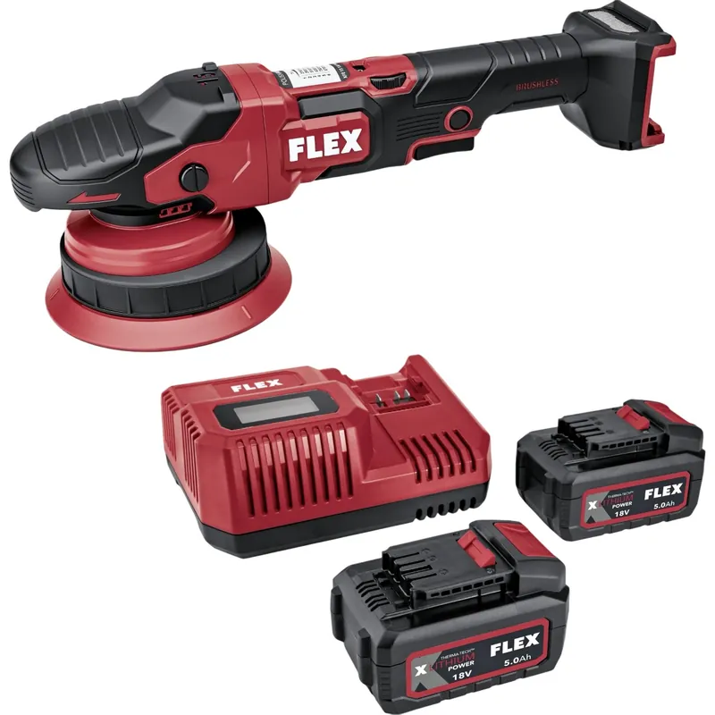 Flex-tools 533021 XFE 15 150 18-EC Set Accu Polisher 18 V 2x5.0 Ah en boîte
