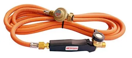 Express 6015 Poignée de brûleur à gaz avec tuyau de 4,75 m et soupape de décharge de 2 bars