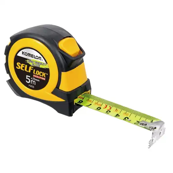 Komelon PSE59 Ruban à mesurer Self-Lock Evolution 5mx19mm acier/nylon Hi-Viz
