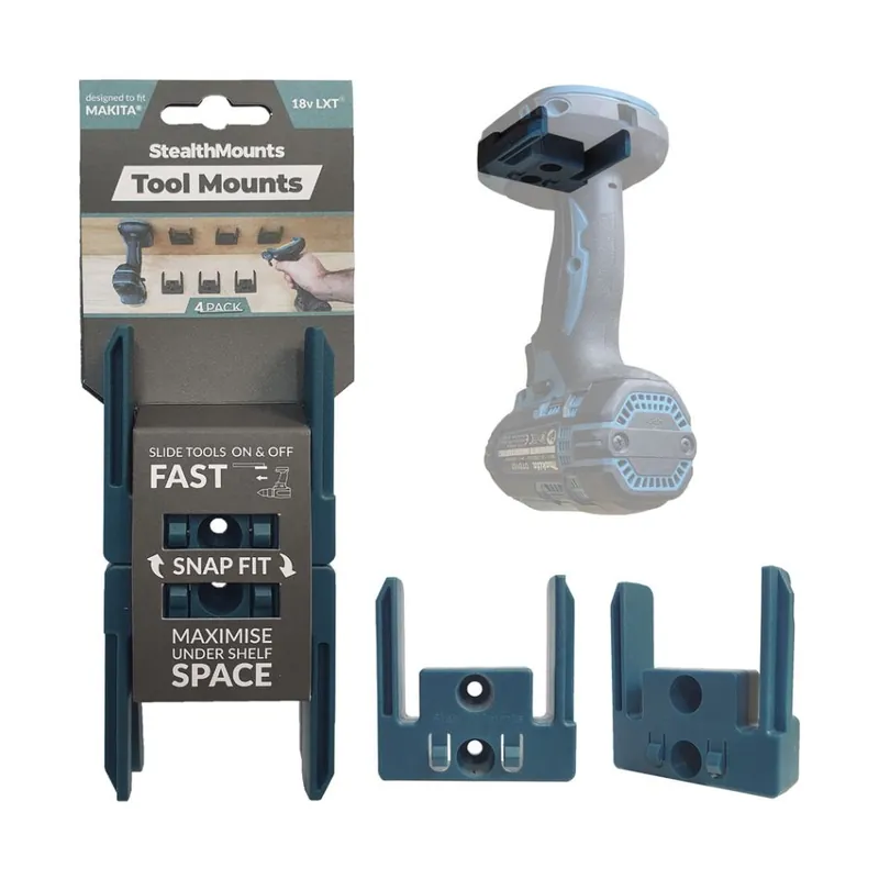 StealthMounts TM-MK18-BLK-4 Zwarte Gereedschapshouders voor Makita LXT (4 Pack)