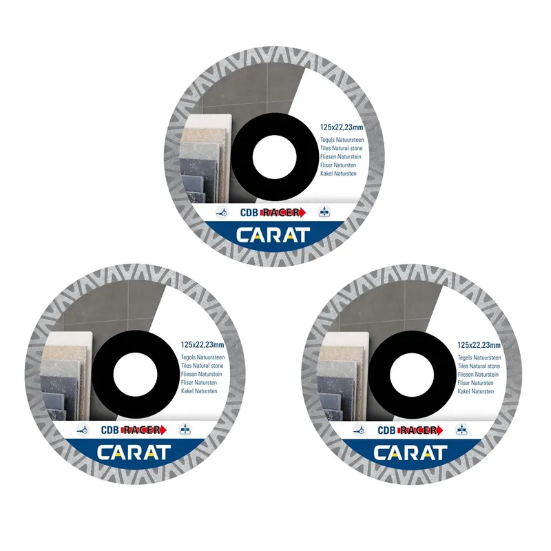 Carat CDBM125A25 3-Pack Racer Diamond saw blade 125 x 22.23 pour carrelage/pierre naturelle