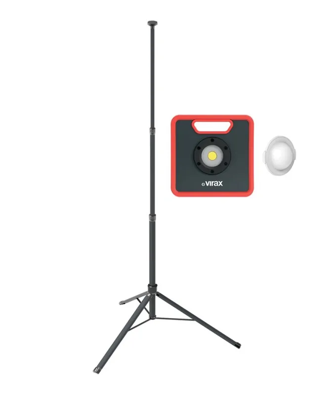 VIRAX 262824 Lampe à piles 2000 Lumen + trépied 2 mètres