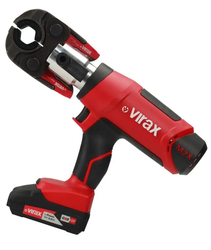 VIRAX 253569 Mini-Press M2X Presseur à batterie 18V 2.0 Ah avec pince mère