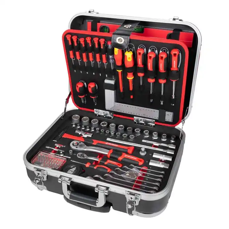 Holzmann WZK167PRO Mallette d‘outils remplie de 167 pièces