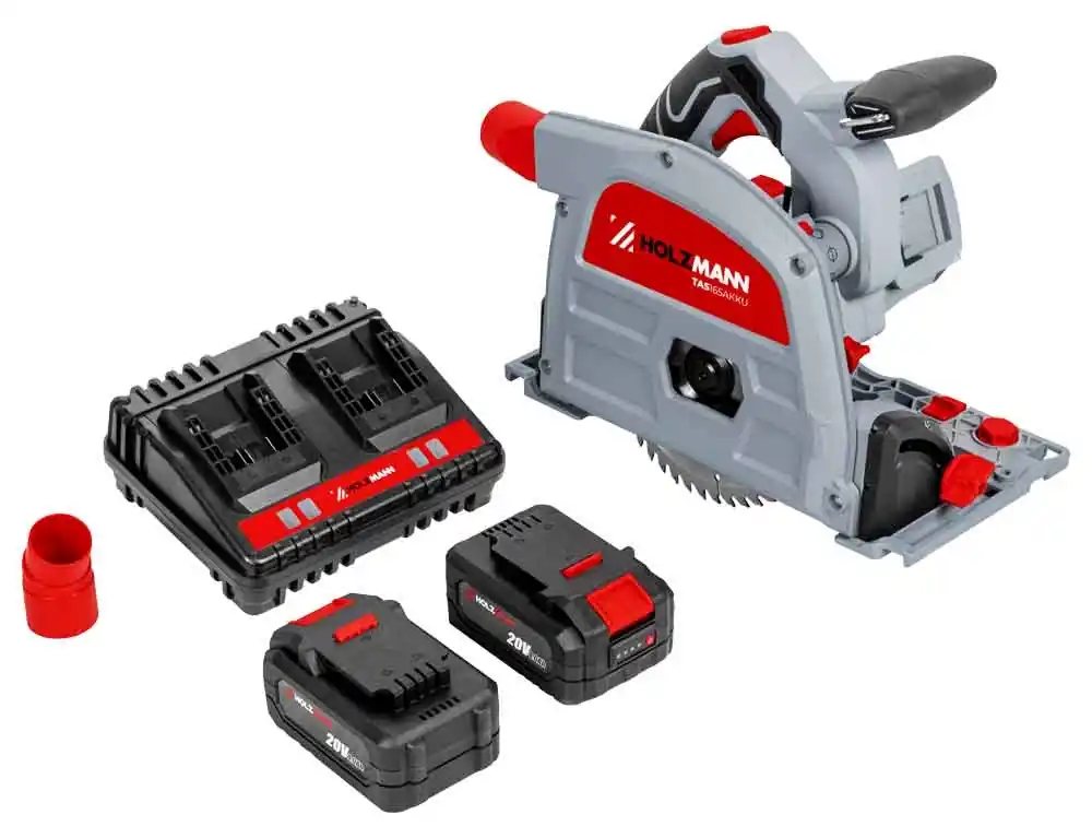 Holzmann TAS165AKKU Scie à format Akku 2x20V 4.0 Ah Li-ion 54 mm