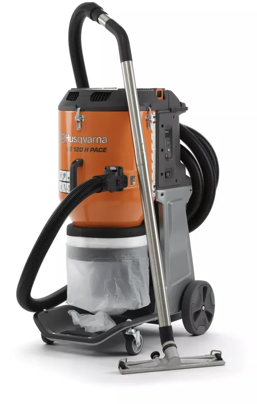 Husqvarna 970519602 DE120H PACE Accu dépoussiéreur et collecteur de boues 2,2kW 410m3/h excl. batteries et chargeur