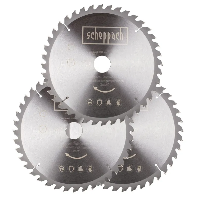 Scheppach 7901200721 Jeu de lames de scie circulaire 3 pièces Ø 255 mm