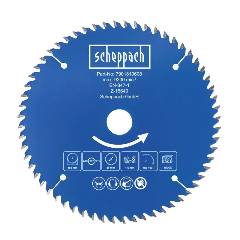 Scheppach 7901810608 Lame de scie circulaire Ø165 60 dents