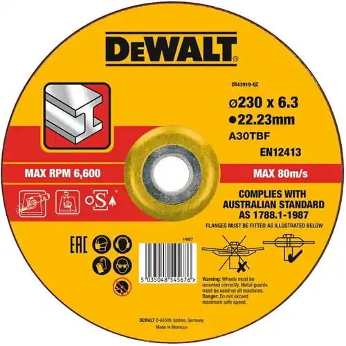 DeWalt Accessoires DT43919-QZ Disque de ponçage METAL 230 x 6.0 x 22,2 mm