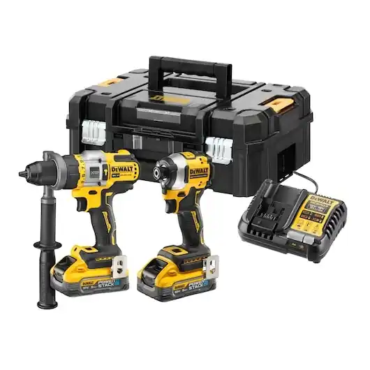 DeWalt DCK2052H2T-QW Combiné perceuse-visseuse à percussion Accu DCD805 + visseuse à percussion Accu 5DCF850 18V XR 2x 5.0Ah multi chargeur en TSTAK