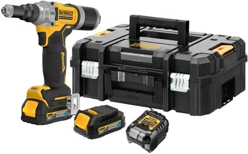 DeWalt DCF414E2GT-QW Pistolet à rivets sans fil 6,3 mm 18V XR 2x 1,7 Ah et chargeur en mallette
