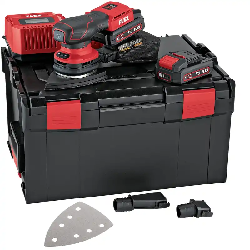 Flex-tools 534500 ODE 2-100 18-EC/2.5 SET Ponceuse Delta avec variateur de vitesse 18V 2.5Ah Li-Ion en L-Boxx + 100 feuilles de papier de verre