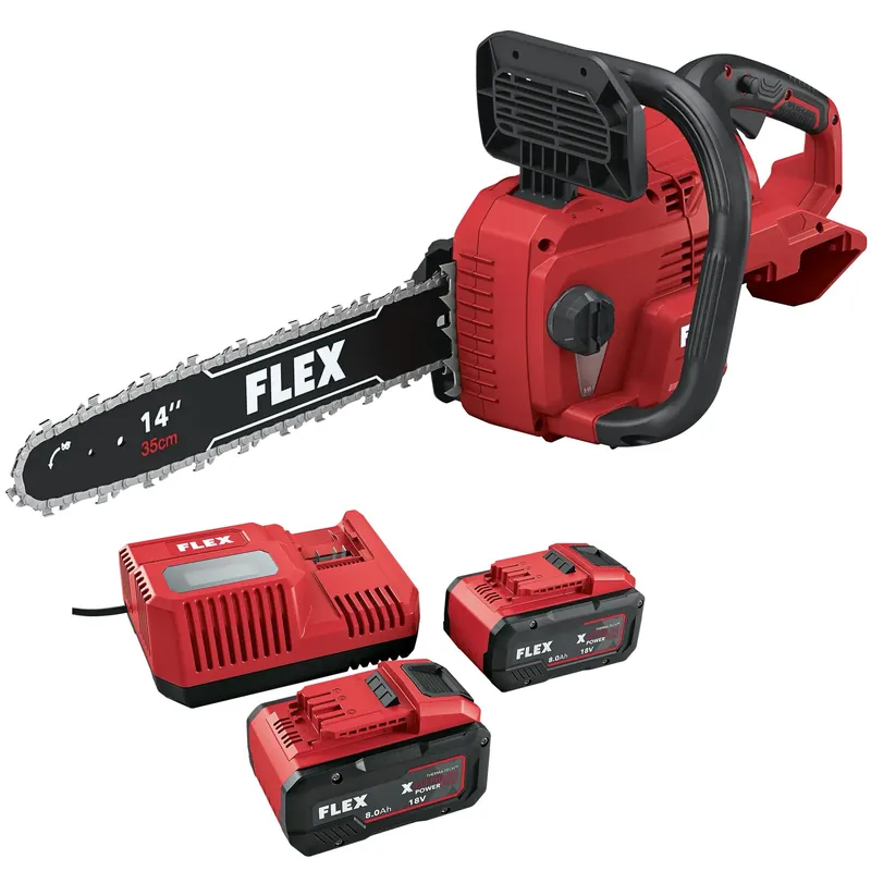 Flex-tools 534497 GCS 35 2x18-EC Accu Chainsaw 2 x 18V + 2 x batterie 18V 8.0Ah et chargeur rapide