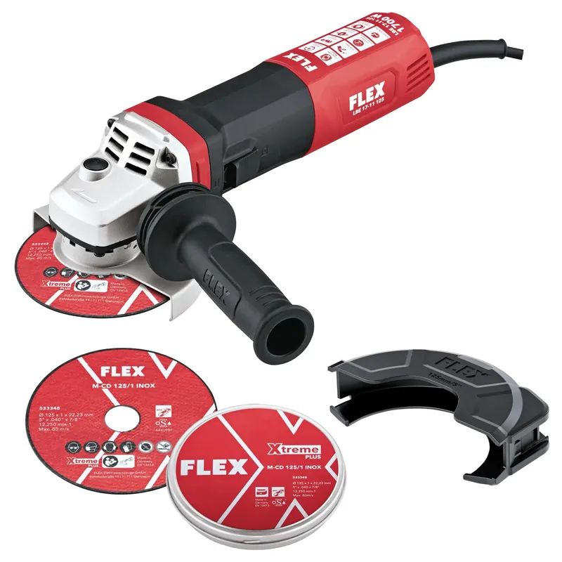 Flex-tools 534514 LBE 17-11 125 Meuleuse d‘angle 125mm 1700W + 60 disques Inox/acier