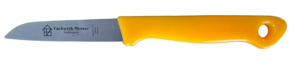 DIGGERS DIG555 Couteau de cuisine 18cm, manche plastique, droit, acier inoxydable, jaune, manche ouvrant