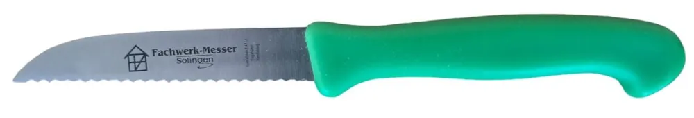 DIGGERS DIG517 Couteau de cuisine 18cm, manche plastique, droit, dentelé, vert