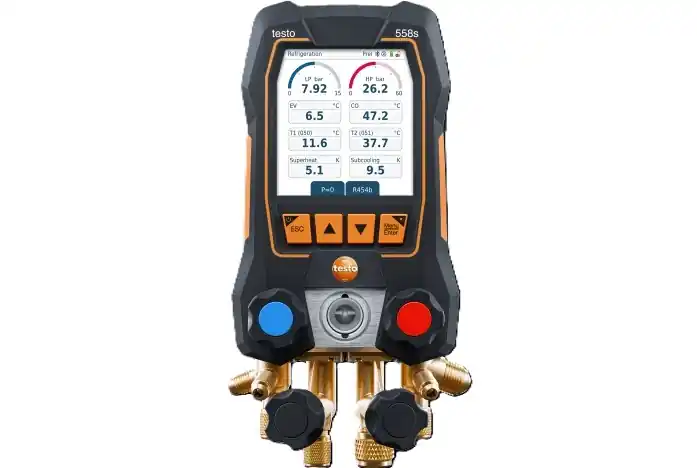 Testo 0564 5581 558s - Collecteur numérique avec bloc de vannes à 4 voies et écran tactile intuitif