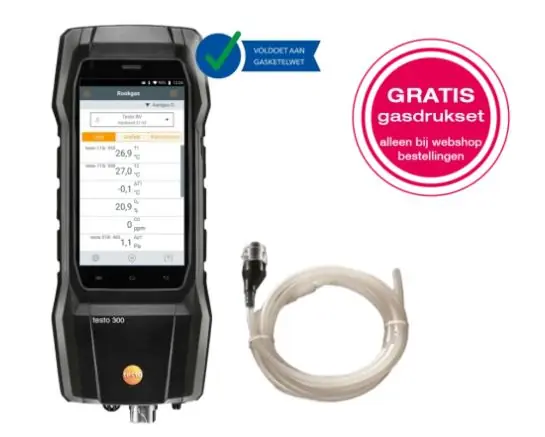 Testo 0564 3004 12 300 Black Edition set Analyseur de gaz de combustion